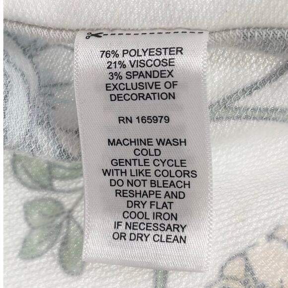 Cupio Cream Vintage Style Floral Rounded Hem Shirt Size L - Picture 5 of 5